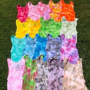 one of a kind pastel tie dye tank tops